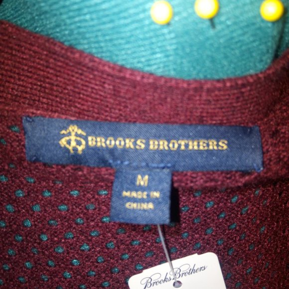 NWT Brooks Brothers Merino Wool Lace Knit Cardigan Sz M - Picture 7 of 8